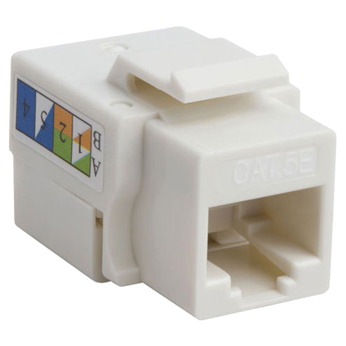 CAT5E KEYSTONE JACK PUNCH DOWN, 0.26 oz, 4XEM, Cat5e RJ45 Keystone Jack UTP 110-Type (White), White