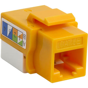CAT5E KEYSTONE JACK YELLOW, 0.26 oz, 4XEM, Cat5e RJ45 Keystone Jack UTP 110-Type (Yellow)
