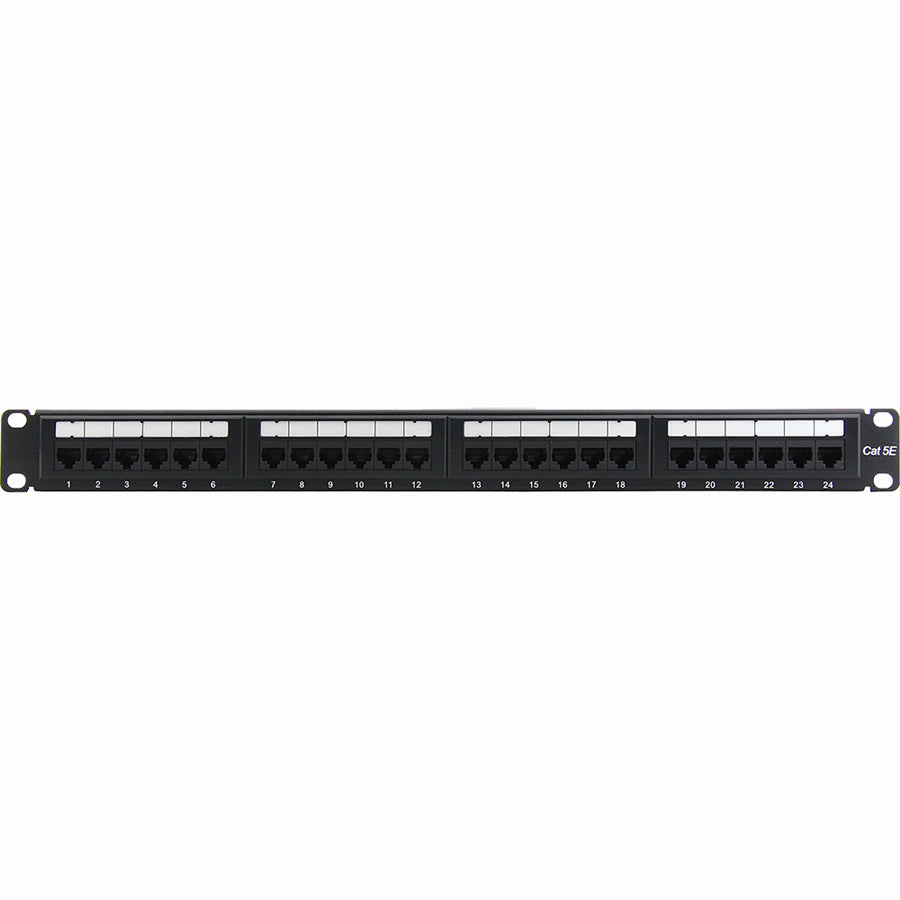 4XEM 24 Port CAT5E Rackmount Patch Panel, 1 x 24 Port Cat 5E Patch Panel 4 x M5 Screws 8 x Zip Ties, 2.29 lb, 4XRMC5EPP24, Black