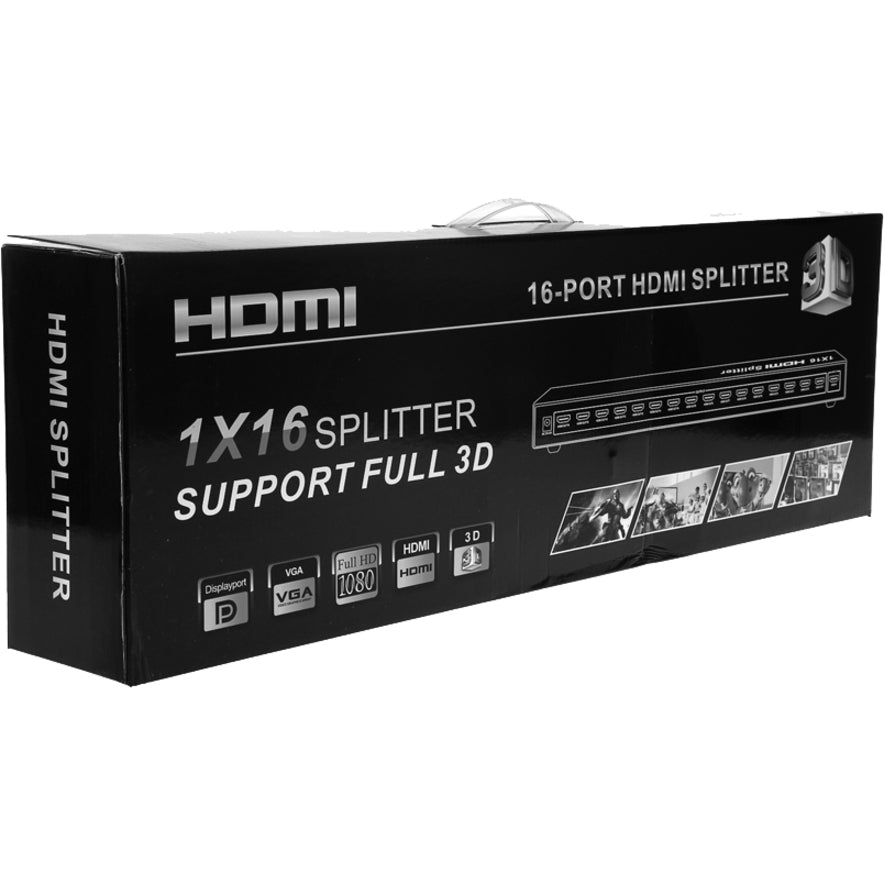 4XEM 16 Port high speed HDMI video splitter fully supporting 1080p, 3D for Blu-Ray, gaming consoles and all other HDMI compatible devices