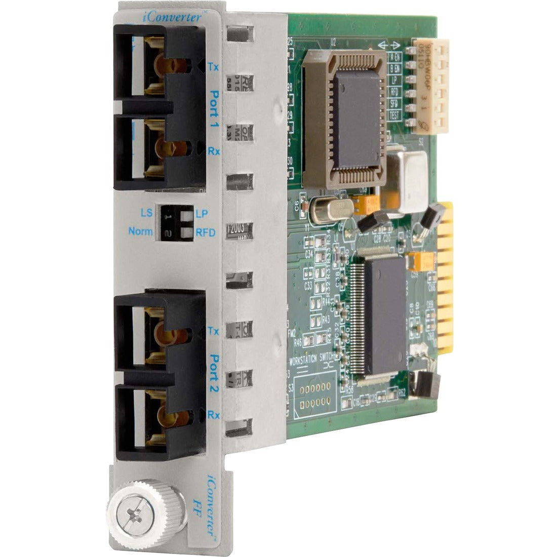 Omnitron iConverter 1000Mbps Gigabit Ethernet Fiber to Single-Fiber Media Converter SC Multimode 550m to Single-Mode BiDi 20km Module