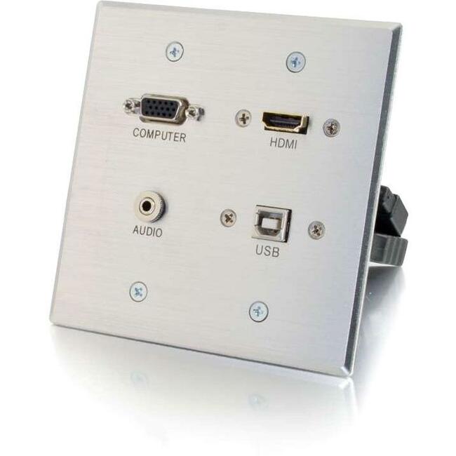 Legrand C2G HDMI, VGA, 3.5mm Audio and USB Pass Through Wall Plate - Double Gang