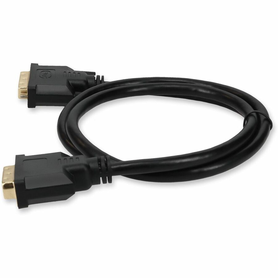 1ft DVI-D Dual Link (24+1 pin) Male to DVI-D Dual Link (24+1 pin) Male Black Cable For Resolution Up to 2560x1600 (WQXGA)