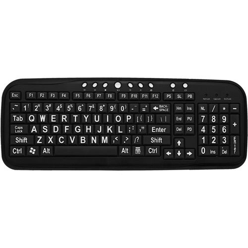 Ergoguys, DataCal Ezsee Low Vision Keyboard Large White Print Black Keys