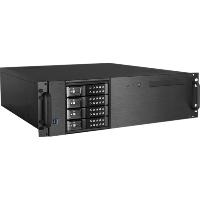 iStarUSA 3U Compact 4 x 3.5" Bay Trayless Hotswap microATX Chassis Black