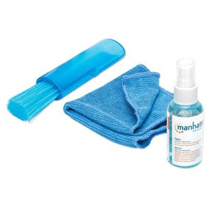 IC Manhattan LCD Mini Cleaning Kit (2 ounces) with Microfiber Cloth, Retractable Brush & Carrying Bag