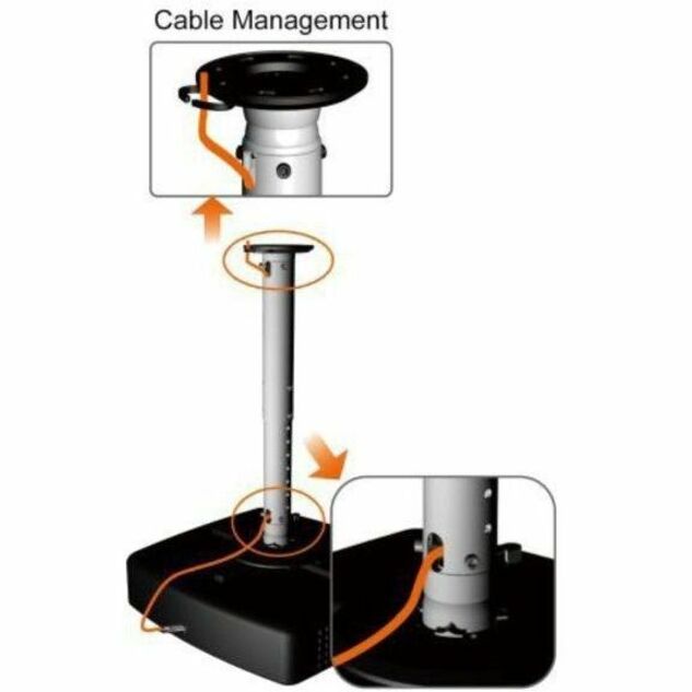 Amer Mounts Heavy Duty Adj. Ceiling Projector Mount Supports up to 55 lbs Projector