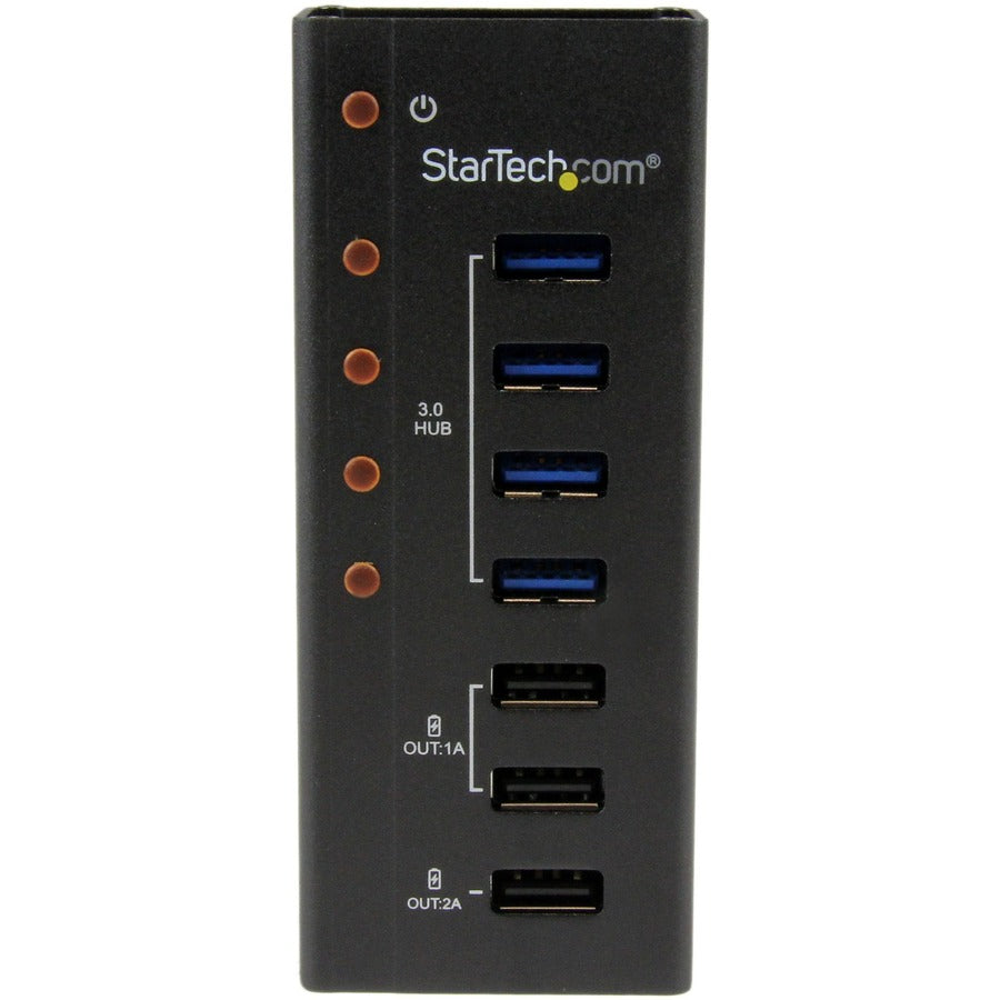 StarTech.com 4 Port USB 3.0 Hub plus 3 Dedicated USB Charging Ports (2 x 1A & 1 x 2A) - 5Gbps - Wall Mountable Metal