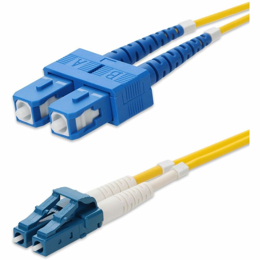 AddOn 15m LC (Male) to SC (Male) Yellow OS2 Duplex Fiber OFNR (Riser-Rated) Patch Cable