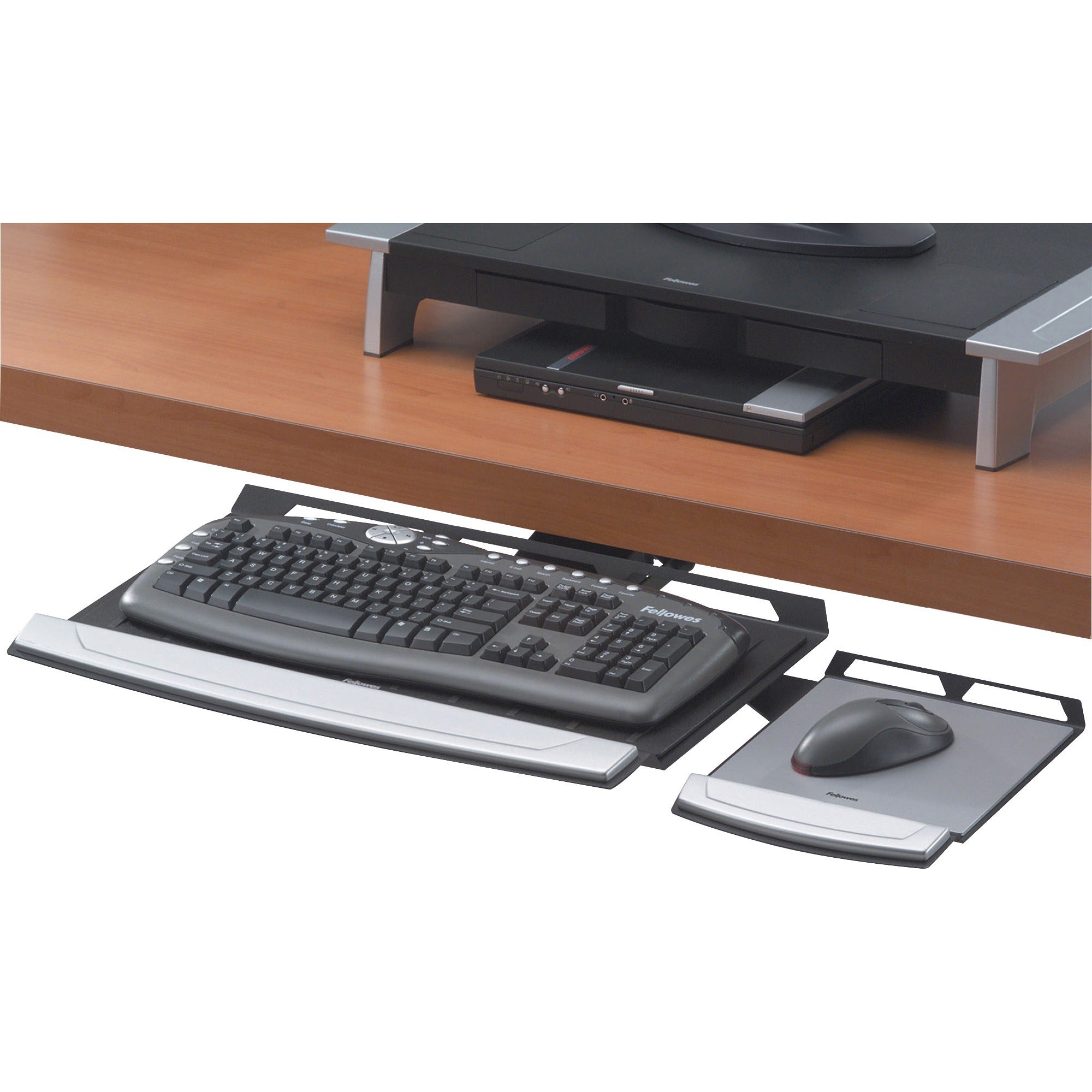 Fellowes Office Suites&trade; Keyboard Tray, 1", Black, 13.9"