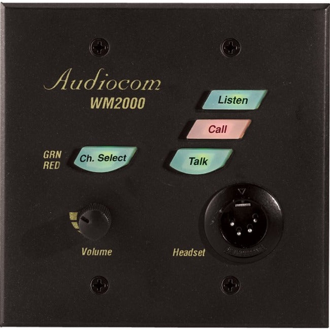 The RTS WM-2000 Dual-Channel Wall Mount Intercom System, Black