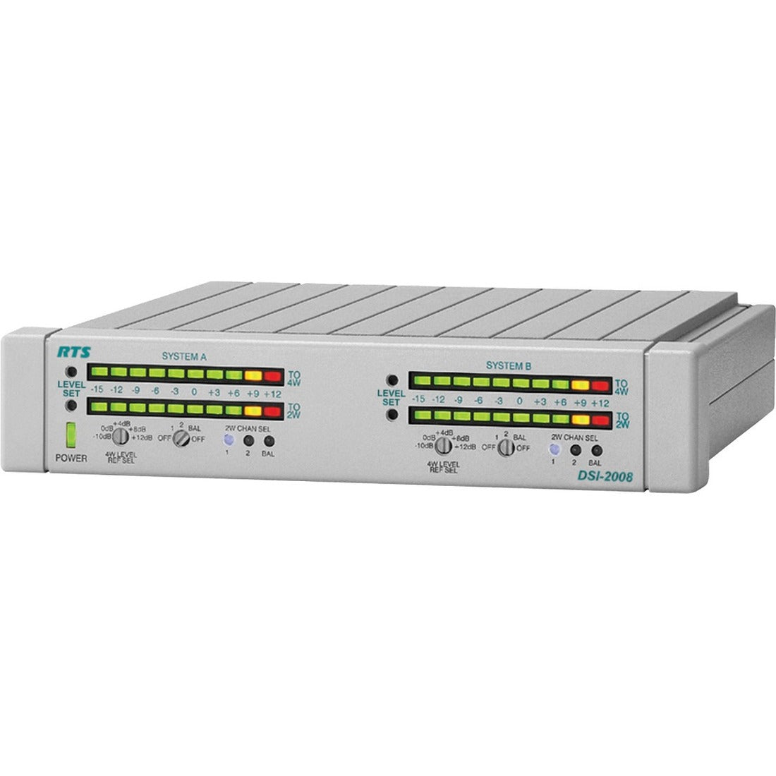 RTS Digital System-to-System Adapter, 2.91 lb, peak-reading level meters and optional call signal interfacing, Gray