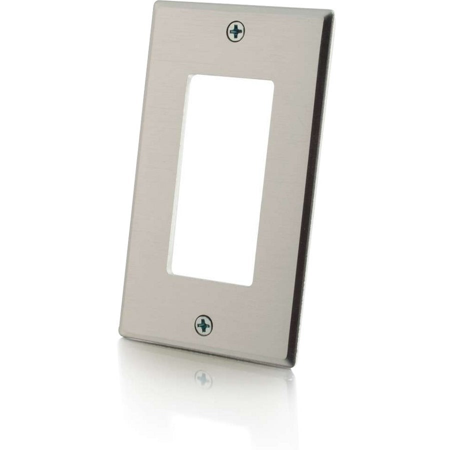 Legrand C2G Decorative Style Cutout Single Gang Wall Plate - Aluminum