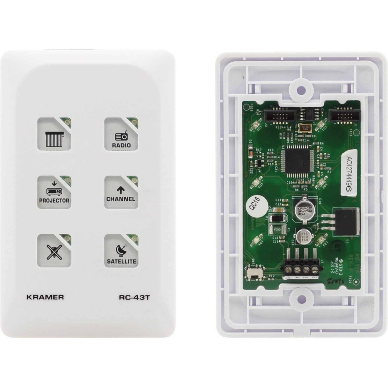 Kramer 6-button Touch-sensitive KNET Auxiliary Keypad (US)