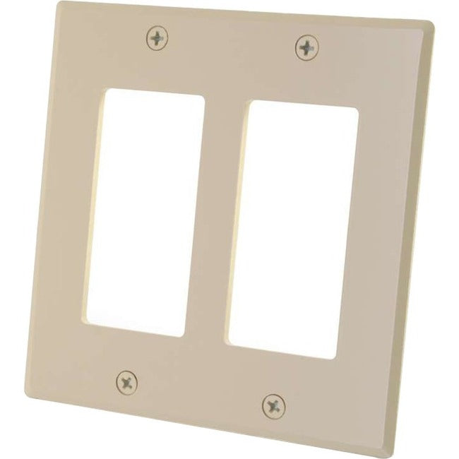 Legrand C2G Two Decorative Style Cutout Double Gang Wall Plate - Ivory