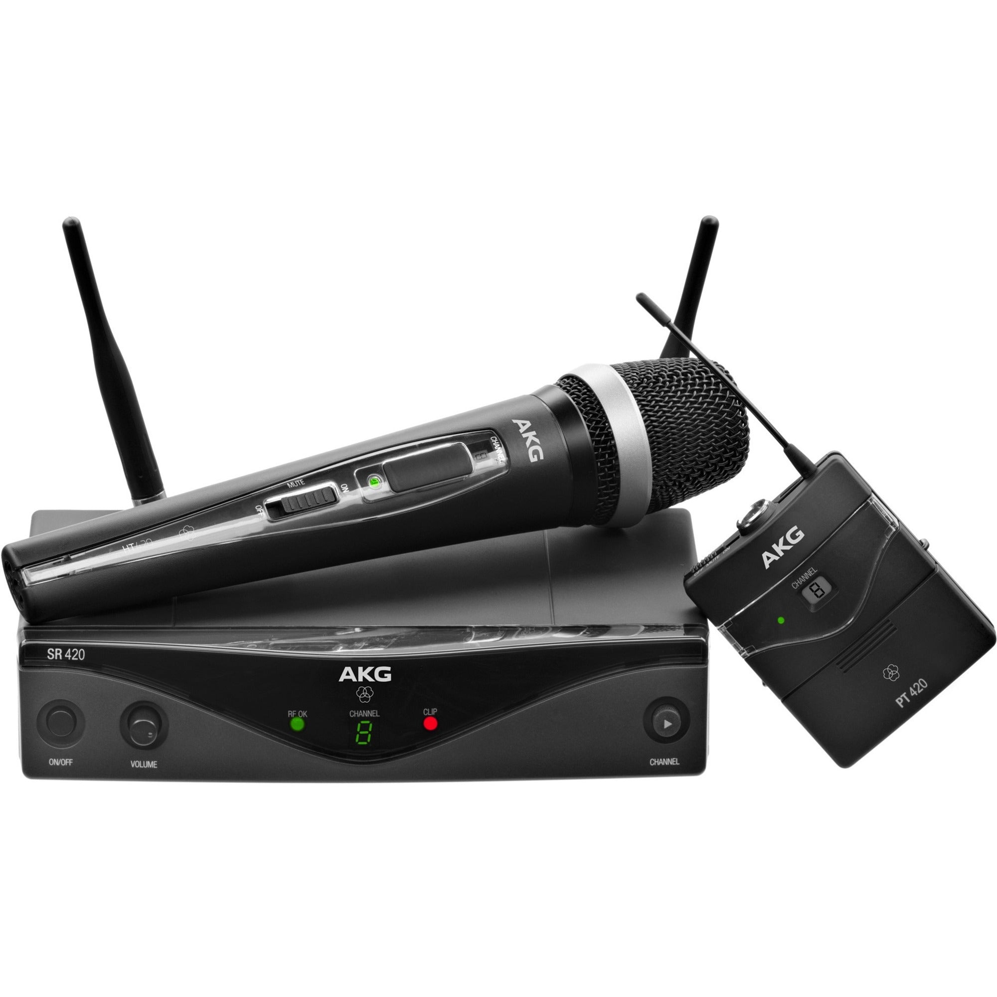 AKG Harman Wireless Microphone System - 530.03 MHz to 559 MHz Operating Frequency - 40 Hz to 20 kHz Frequency Response, 3413H00010, 5.9 in, RF