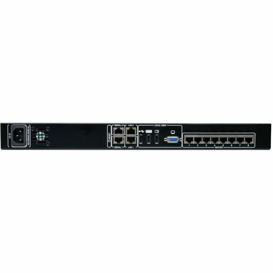 Eaton 8-Port Compact 1+1 User Rackmount Cat5 IP KVM Switch, 100 ft, B072-008-1-IP