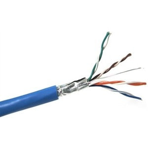 Winston Weltron Cat 6 STP 550 MHz Solid Shielded Plenum CMP Cable - 1000 Feet - Blue