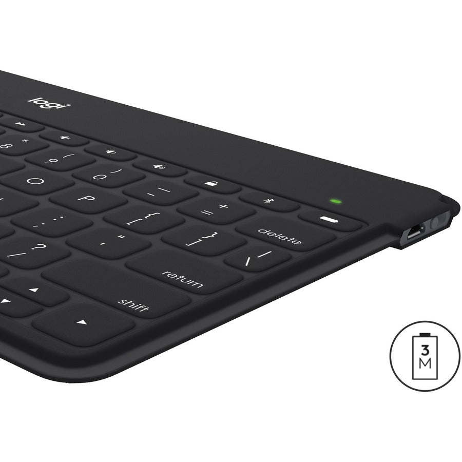 Logitech Keys-To-Go Super-Slim and Super-Light Bluetooth Keyboard for iPhone, iPad, and Apple TV - Black