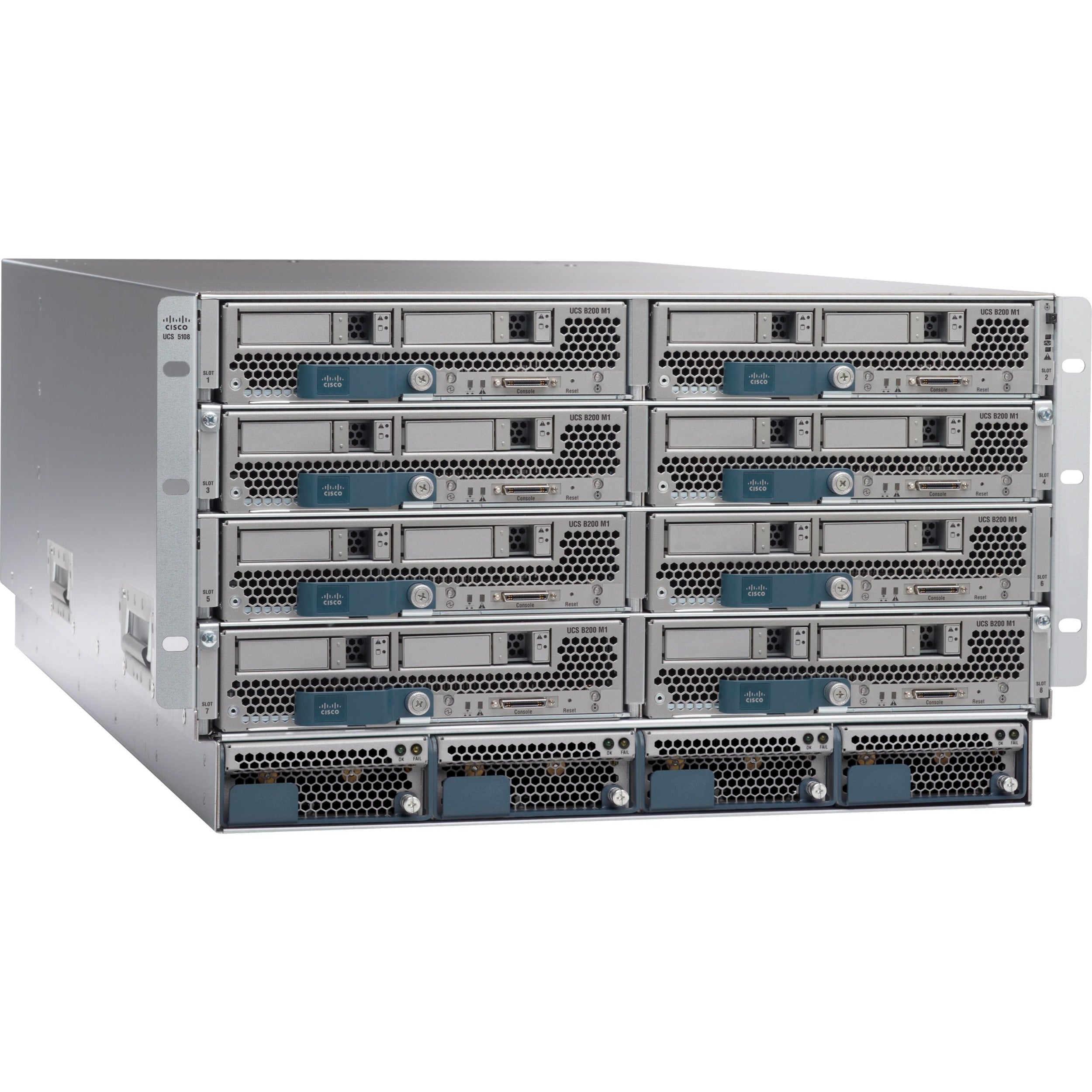 Cisco UCS 5108 Blade Server Chassis/0 PSU/8 Fans/0 Fabric Extender - Refurbished - Rack-mountable - 6U - 8 x Fan(s) Supported - 2x Slot(s)
