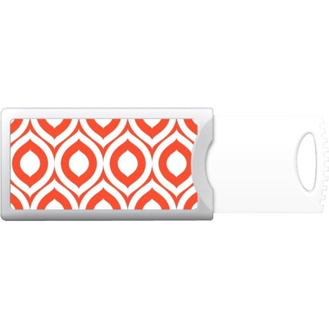Centon OTM 8GB Push USB 2.0 Elm Bold Collection, Red/Orange