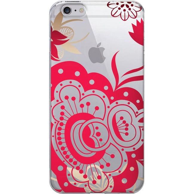 Centon OTM Floral Prints Clear Phone Case, Paisley Red - iPhone 6/6S