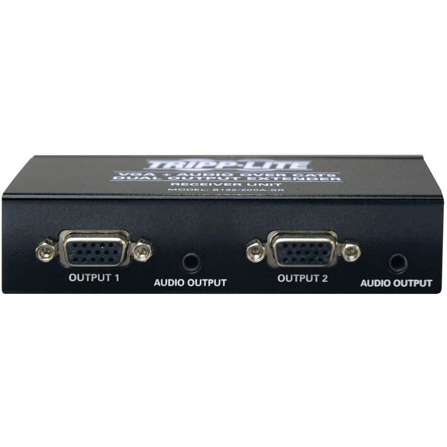 Eaton Tripp Lite by Eaton Dual VGA with Audio over Cat5/Cat6 Extender, Box-Style Receiver, 1440x900 60 Hz, Up to 300 ft. (90 m), TAA