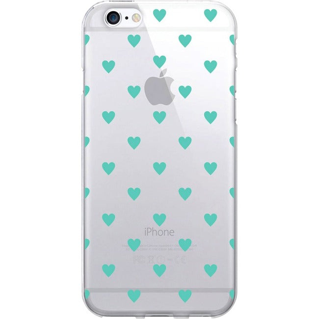 Centon OTM Classic Prints Clear Phone Case, Dotty Turquiose Hearts
