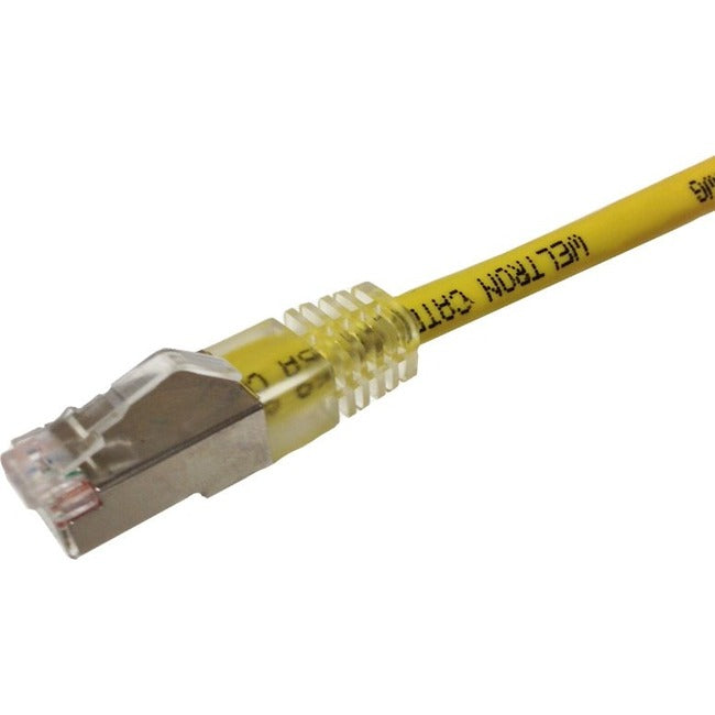 Winston Weltron CAT6A STP Shielded Booted Patch Cable, Male, 25 ft, 90-C6ABS-25YL, Yellow