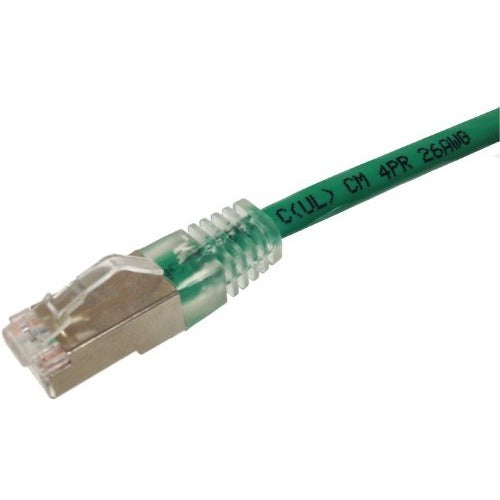 Winston Weltron CAT6A STP Shielded Booted Patch Cable, Male, 25 ft, 5G, Green