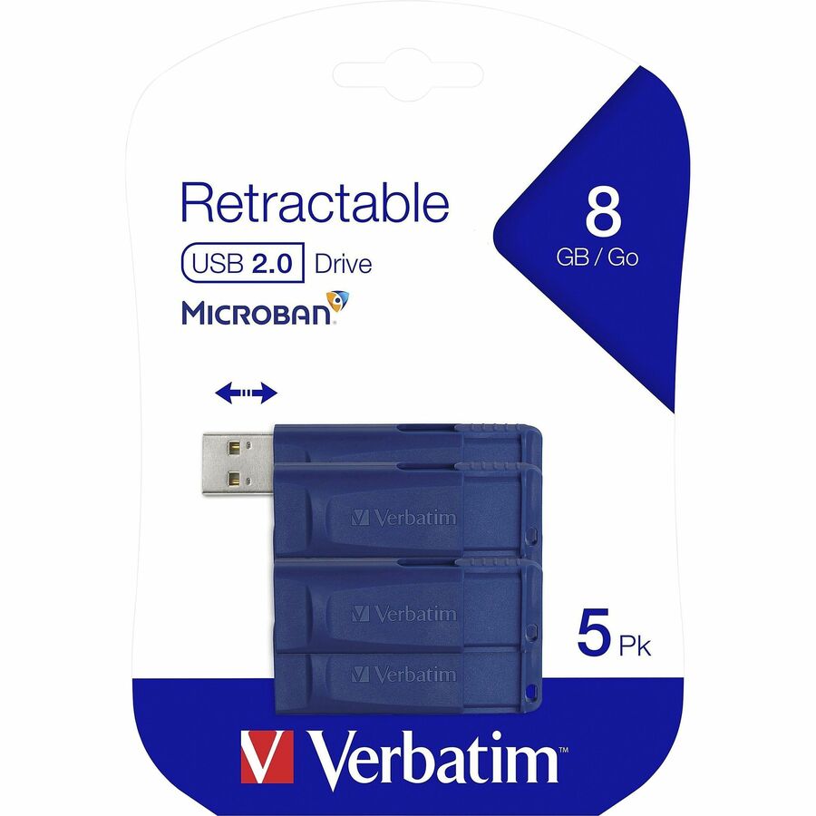Verbatim 8GB USB Flash Drive - 5pk - Blue