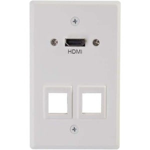 Legrand C2G HDMI Pass Through Single Gang Wall Plate with Two Keystones - White