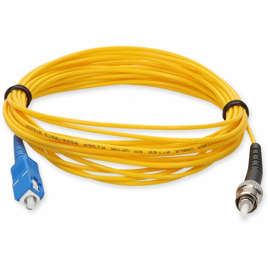 AddOn 10m ST (Male) to SC (Male) Yellow OS2 Simplex Fiber OFNR (Riser-Rated) Patch Cable