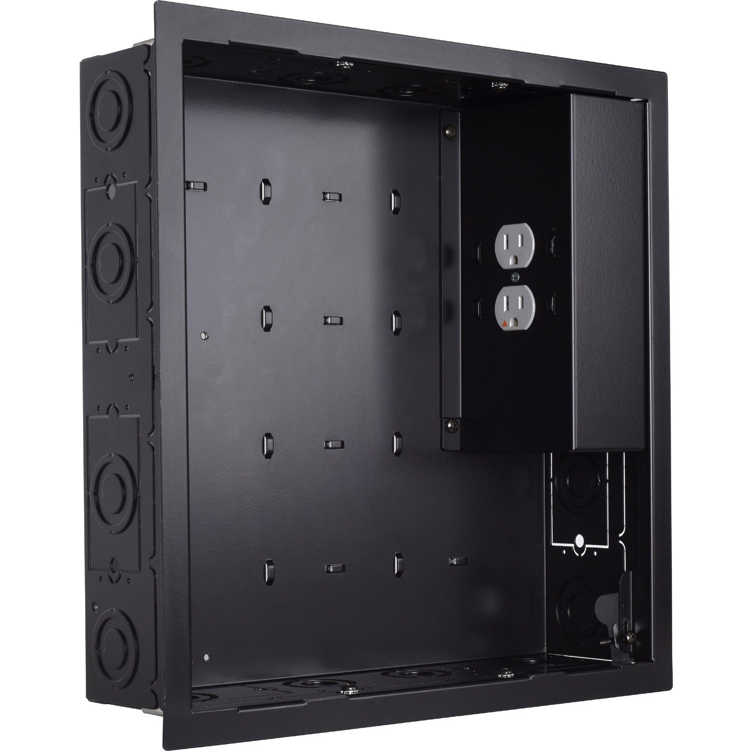 Legrand Chief Proximity In-Wall Storage Box with 2 Receptable Filter & Surge - For Flat Panel Displays- Black