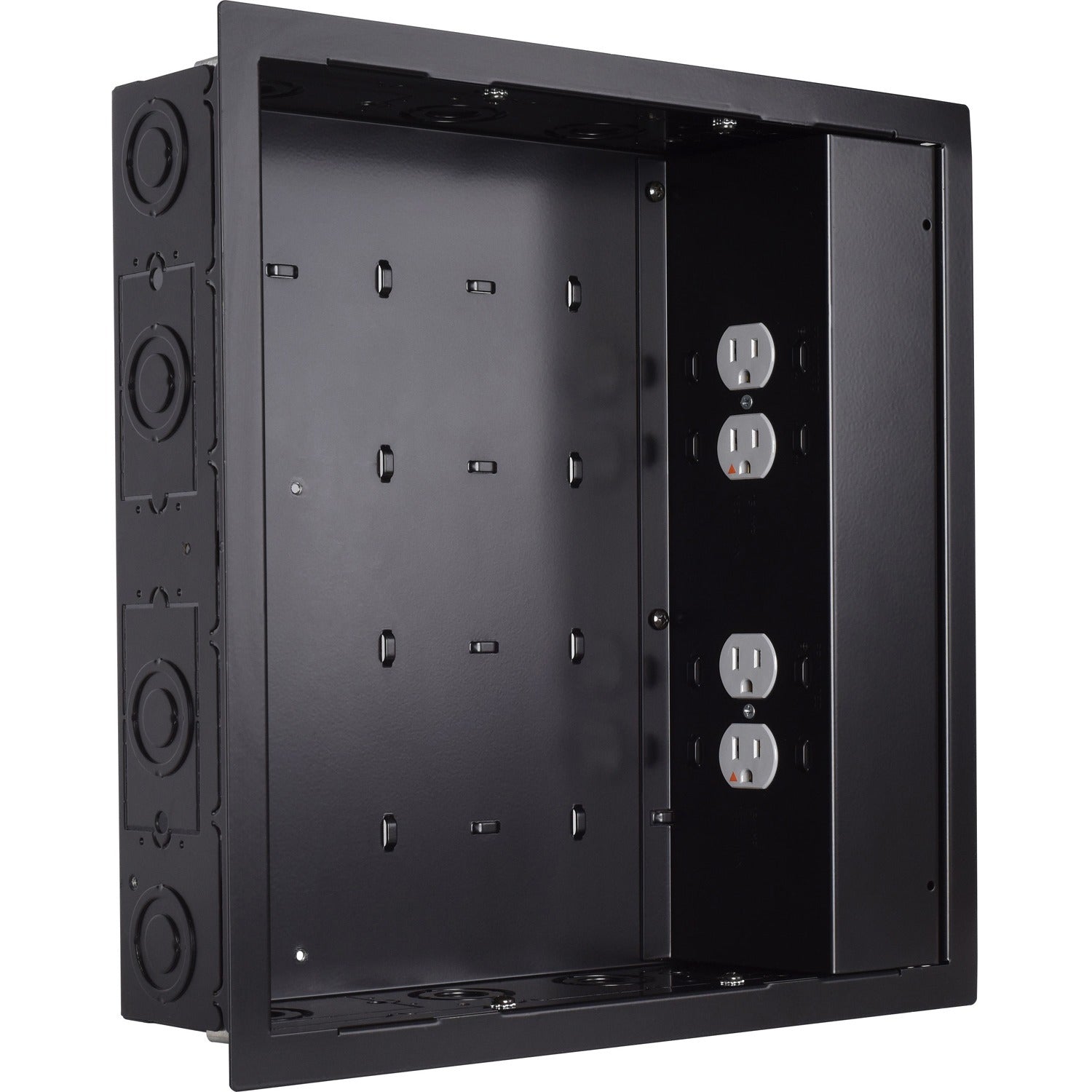 Legrand Chief Proximity In-Wall Storage Box with 4 Receptacle Filter and Surge Protection - For Flat Panel Displays - Black
