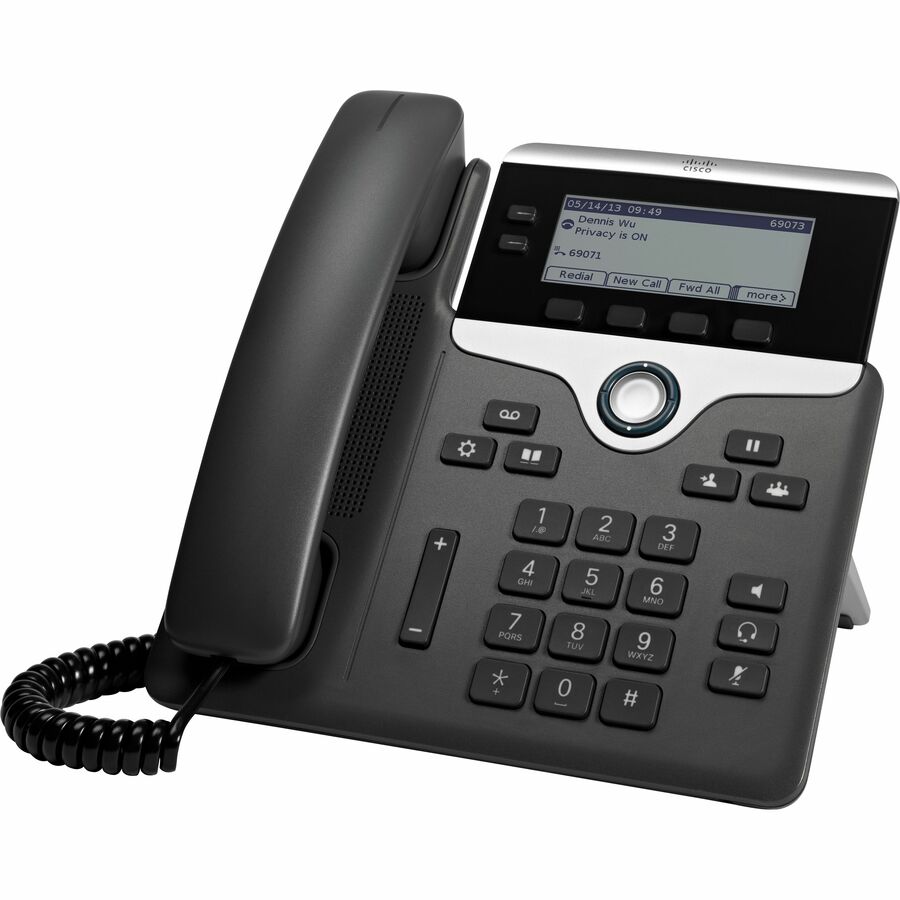 Cisco 7821 IP Phone - Corded - Wall Mountable - Black