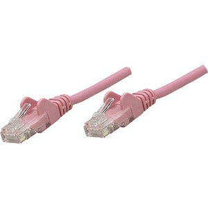 IC Intellinet Network Solutions Cat5e UTP Network Patch Cable, 1 ft (0.3 m), Pink