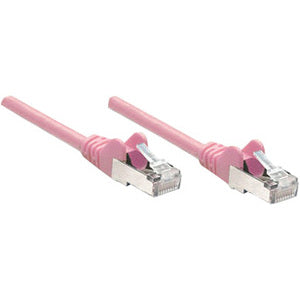 IC Intellinet Network Solutions Cat5e UTP Network Patch Cable, 10 ft (3.0 m), Pink