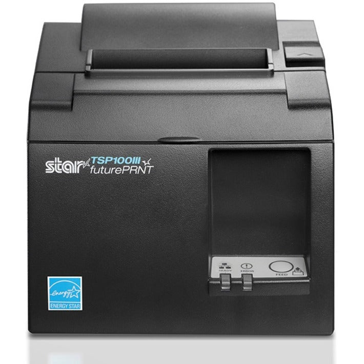 Star Micronics Thermal Printer TSP143IIILAN GY US - Ethernet - Locking Paper Chamber - Gray - Receipt Printer - 250 mm/sec - Monochrome - Auto