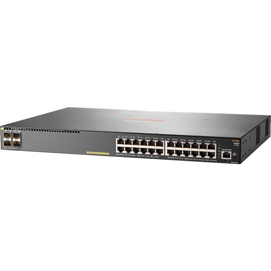 Hewlett Packard HPE Aruba 2930F 24G PoE+ 4SFP Switch, 1000Base-X, Ethernet