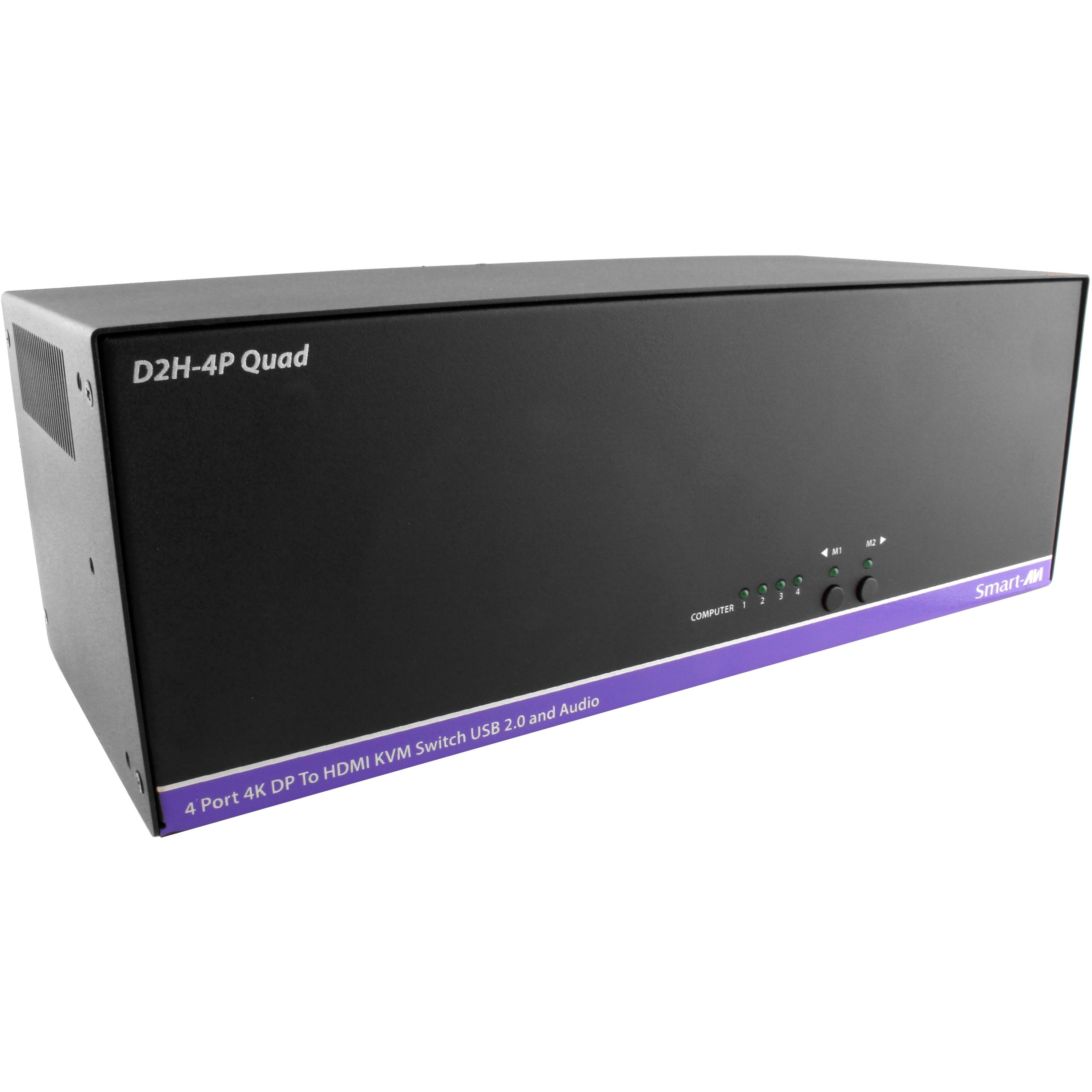 Smart SmartAVI 4-Port Quad-Head DisplayPort-to-HDMI KVM Switch, D2H-4P-QUAD-S