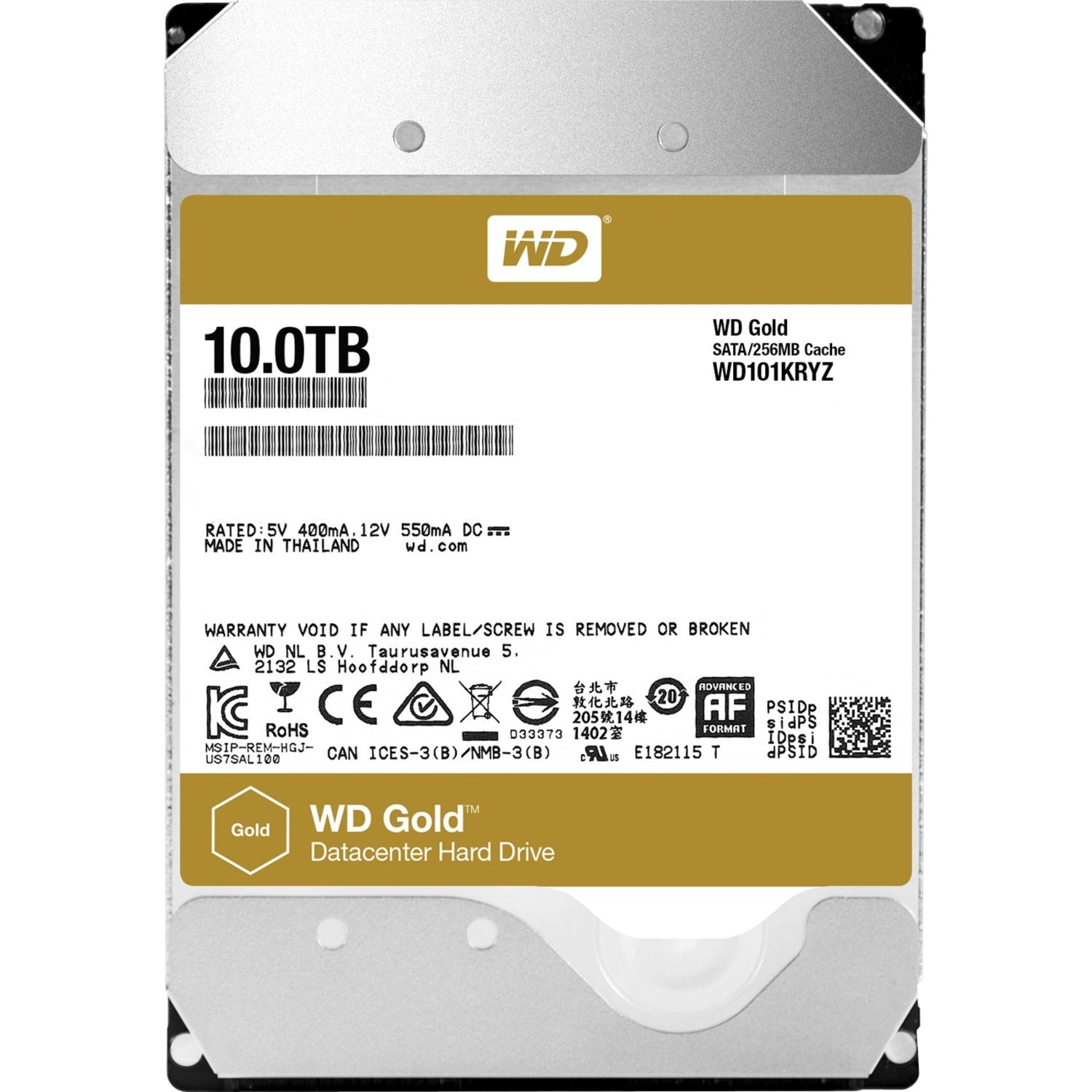 Western WD101KRYZ 10TB WD Gold&trade; high-capacity datacenter hard drive