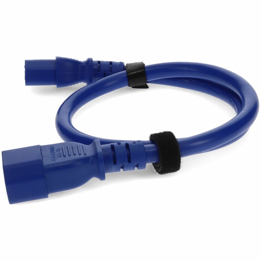 Addon 3ft C13 Female to C14 Male 18AWG 100-250V at 10A Blue Power Cable