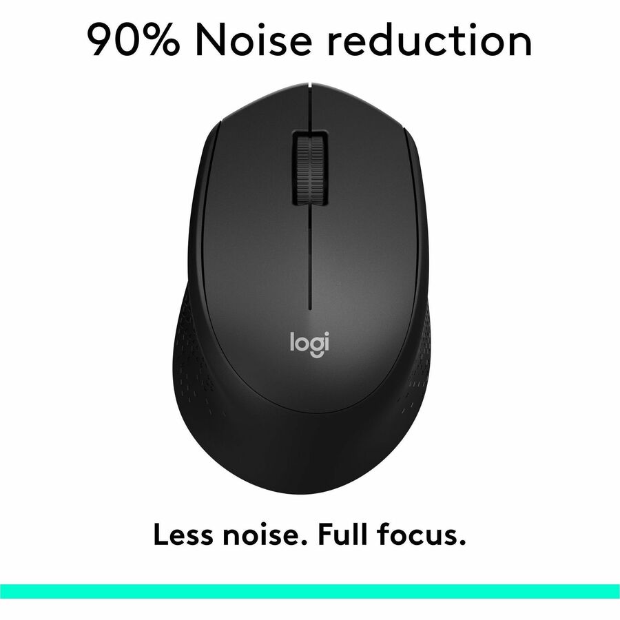Logitech M330 SILENT PLUS Wireless Mouse, 2.4GHz with USB Receiver, Optical Tracking, Quiet & Lightweight, Black