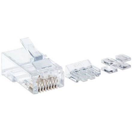 IC Intellinet Network Solutions Cat6 RJ45 Modular Plugs, 3-Prong, UTP, For Solid Wire, 80 Plugs, Liners and Sleds in Jar