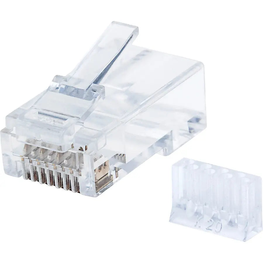 IC Intellinet Network Solutions Cat6 RJ45 Modular Plugs, 2-Prong, UTP, For Stranded Wire, 90 Plugs and Liners in Jar