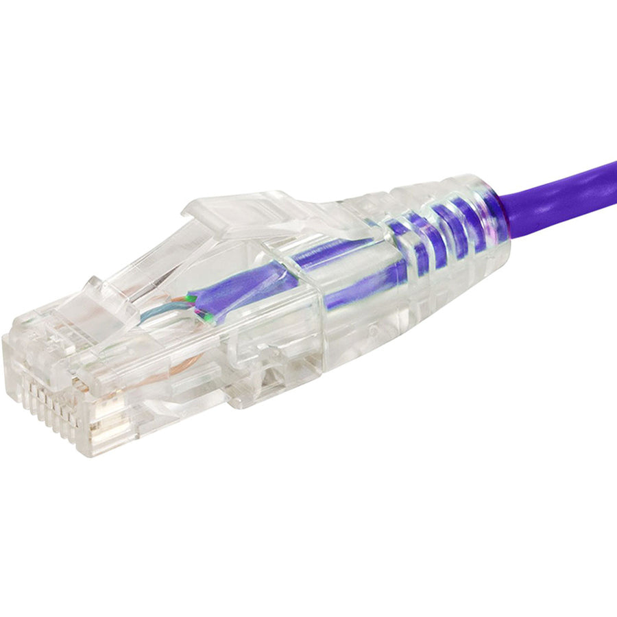 Monoprice SlimRun Cat6 28AWG UTP Ethernet Network Cable, 2ft Purple