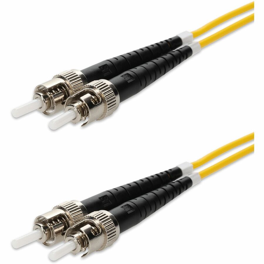 AddOn 0.5m ST (Male) to ST (Male) Yellow OS2 Duplex Fiber OFNR (Riser-Rated) Patch Cable