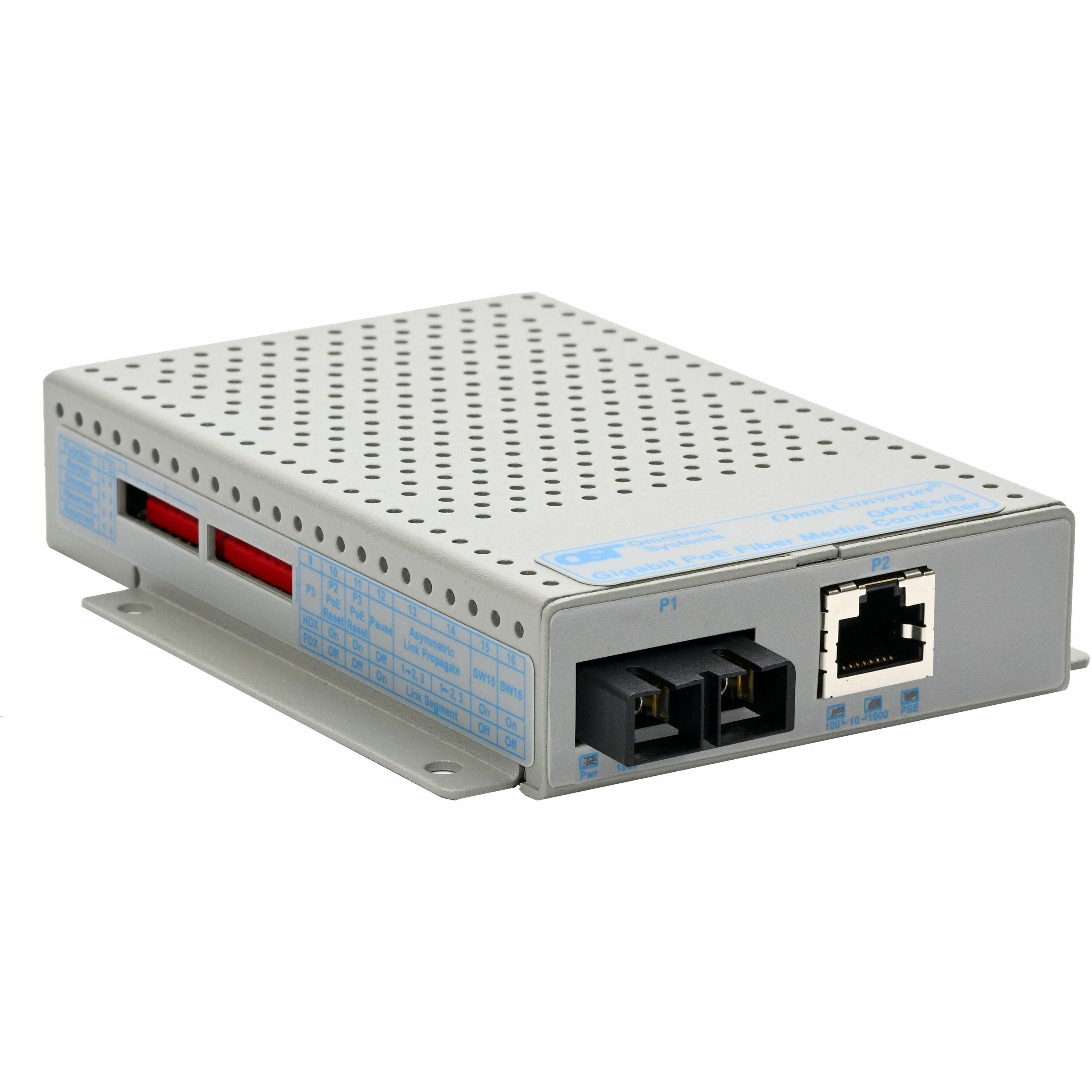 Omnitron Systems OmniConverter GPoE+/S 9422-0-19Z Transceiver/Media Converter