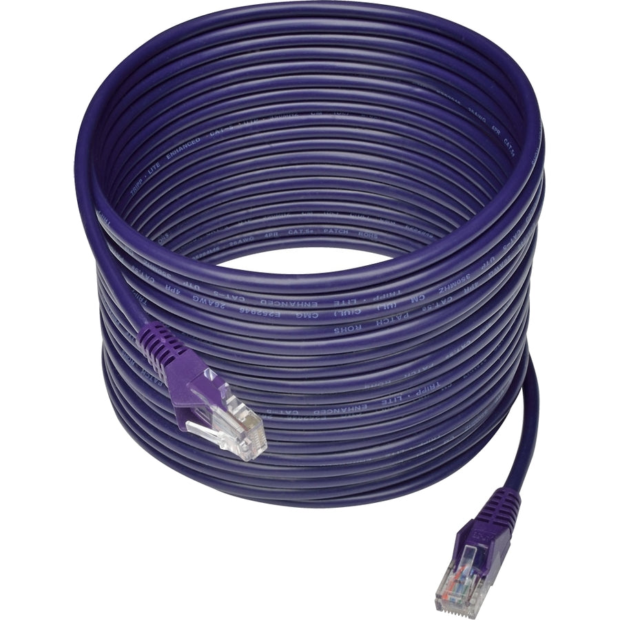 Eaton Tripp Lite Series Cat5e 350 MHz Snagless Molded (UTP) Ethernet Cable (RJ45 M/M), PoE - Purple, 25 ft. (7.62 m)